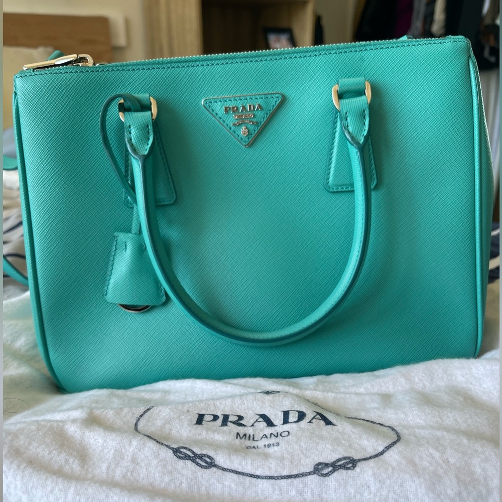 Prada Turquoise Saffiano Medium Galleria Bag